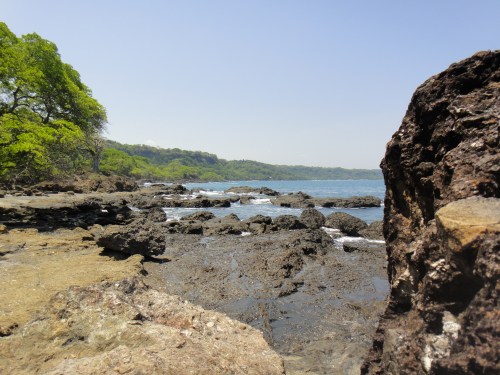 Walking and climbing the rocky Costa Rican shoreline gives your legs a great workout! Photo by Sue Shekut.